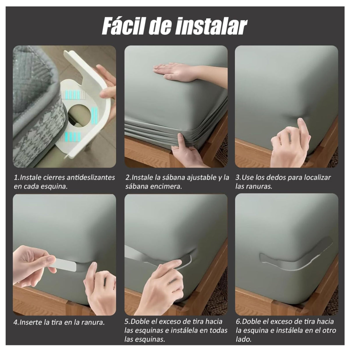 GripSheet — Sábanas fijas toda la noche