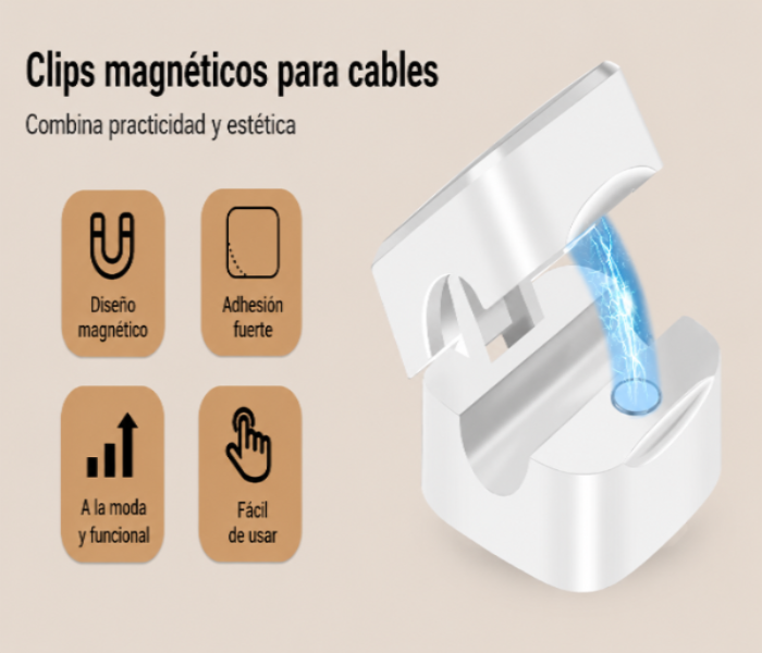 MagClip — Organizador magnético de cables x6