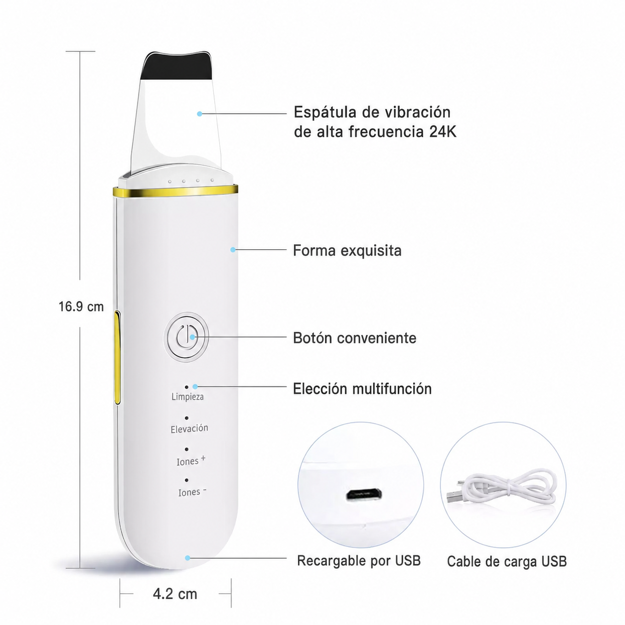 GlowSonic — Peeling ultrasónico limpieza facial