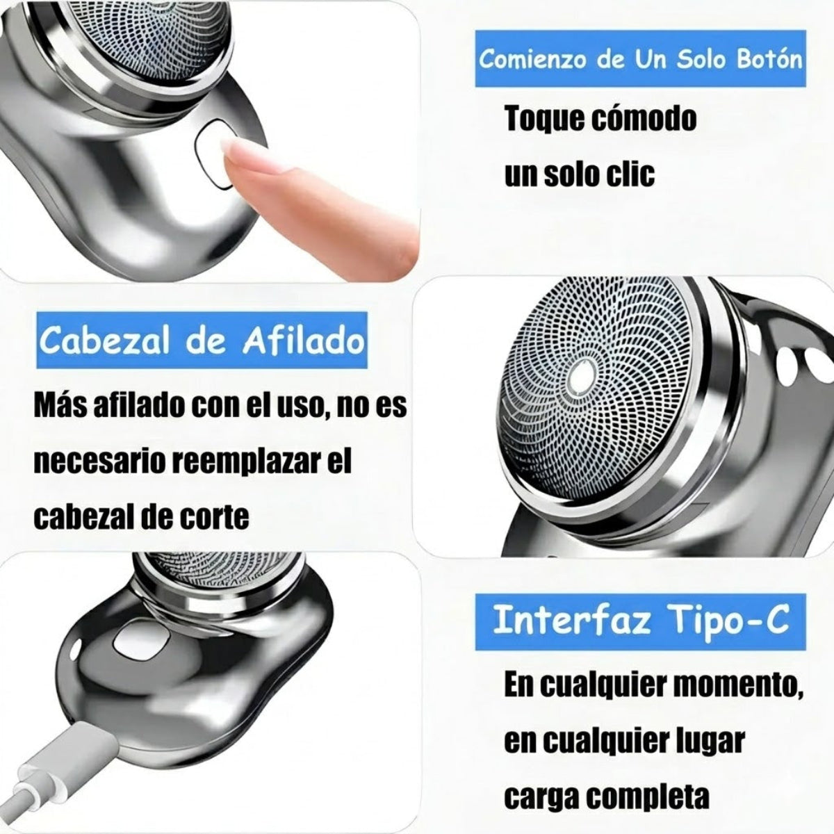 ShaveMini — Afeitadora eléctrica portátil recargable